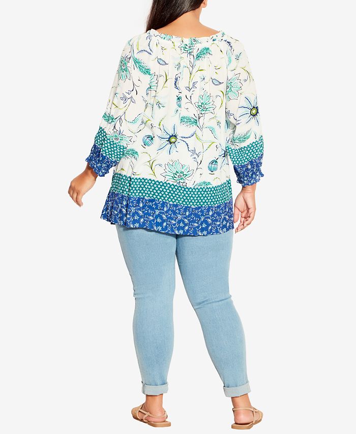 Avenue Plus Size Brea Peasant Top - Macy's