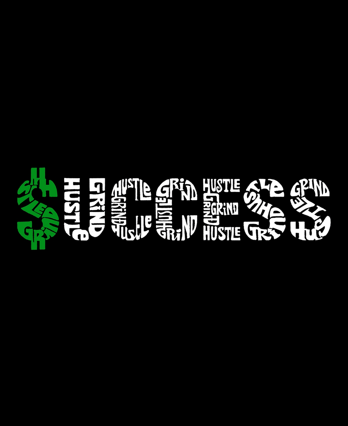 La Pop Art Men's Success Word Art Hooded Sweatshirt