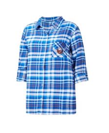 Los Angeles Dodgers WEAR by Erin Andrews Women's Flannel Button-Up