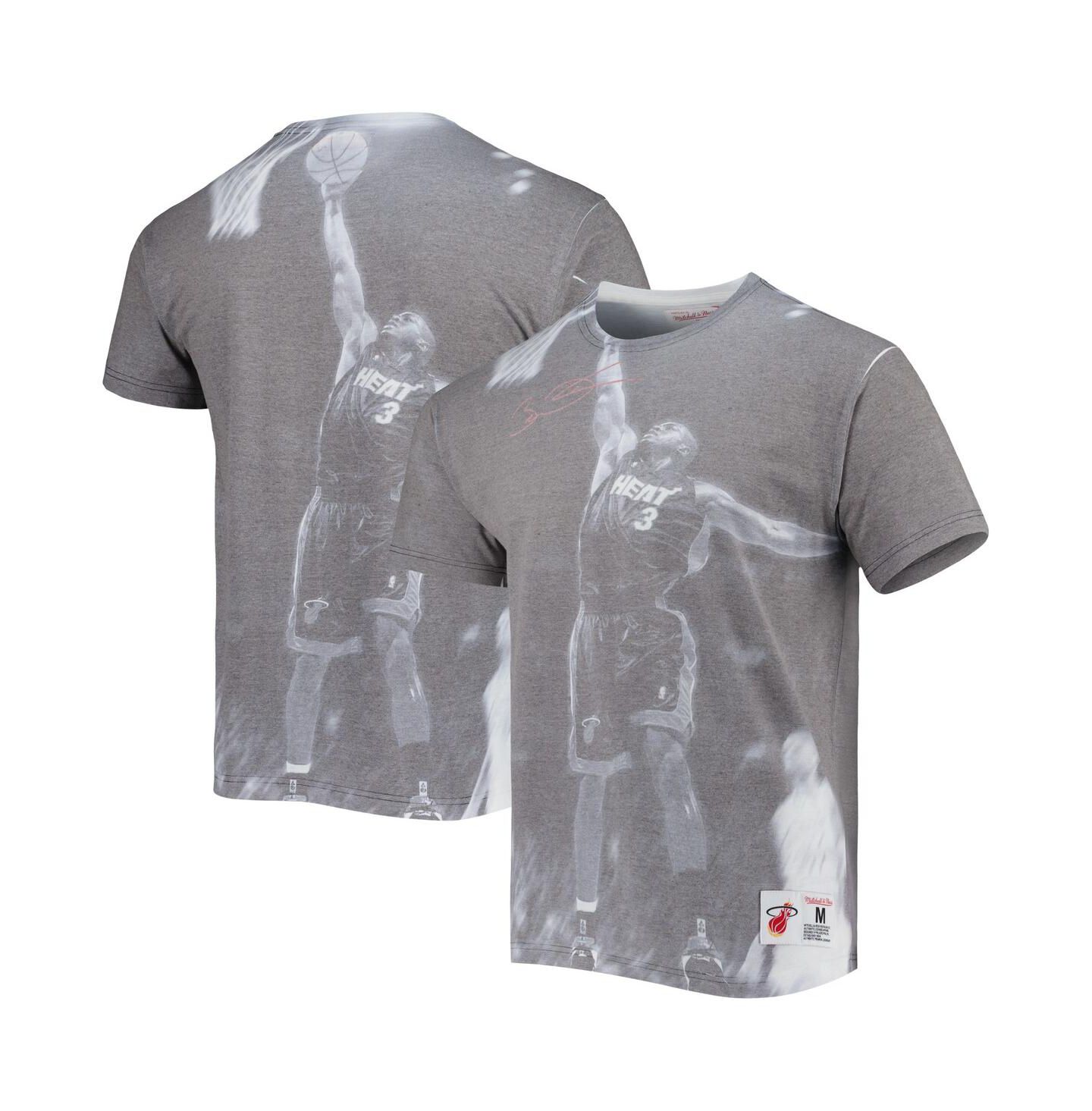 Мужская футболка Mitchell & Ness Dwyane Wade Gray Miami Heat Above The Rim Sublimated — фото 1