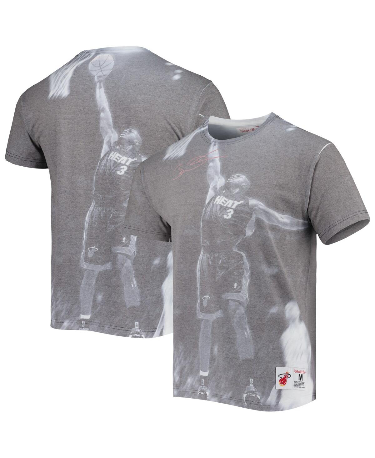 Mitchell & Ness Men's  Clyde Drexler Gray Houston Rockets Above The Rim Sublimated T-shirt