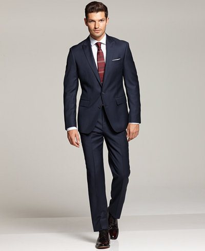 Ryan Seacrest Distinction Navy Suit Separates, Neck Tie & Dress Shirt