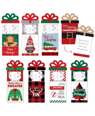 Assorted Red & Green Holiday - Money & Gift Card Nifty Gifty Card Holders -  8 Ct