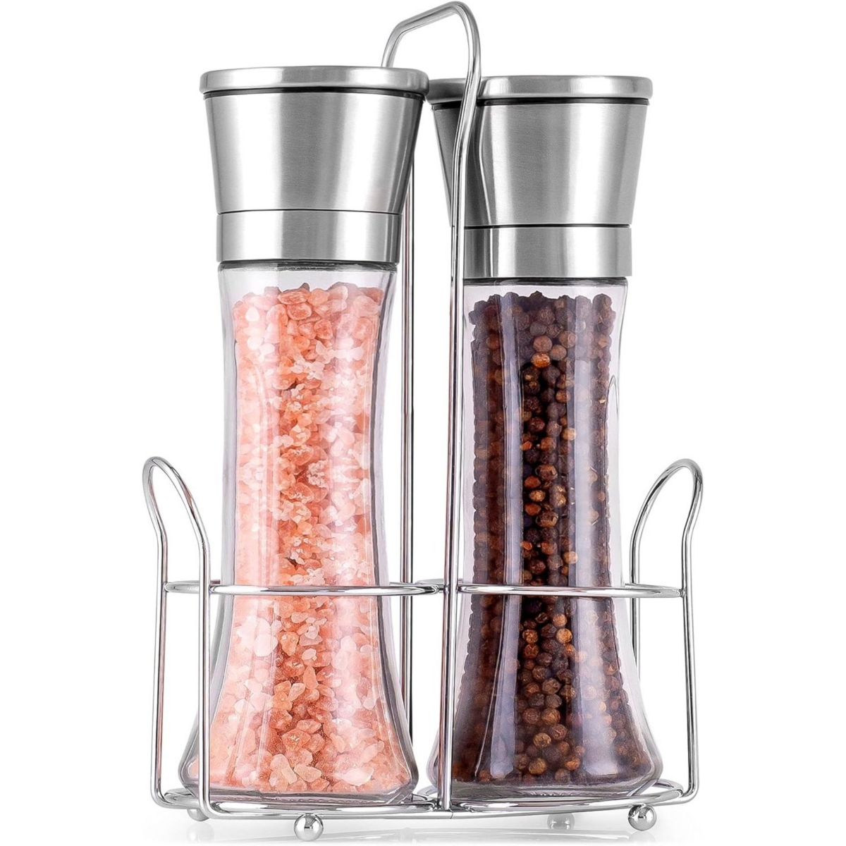 Zulay Kitchen Salt and Pepper Grinder with Adjustable Coarseness Options and Portable Holder