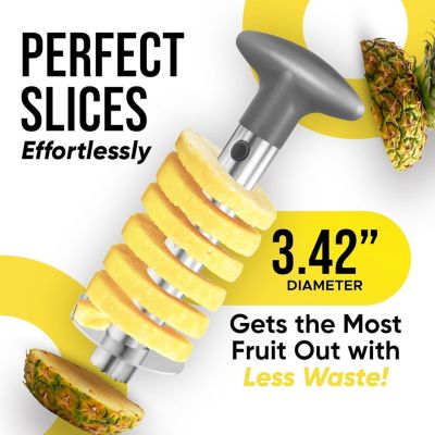 Heavy Duty 2pc Pineapple Corer & Slicer Set – Includes Eye Removal Tool with Reinforced Blade