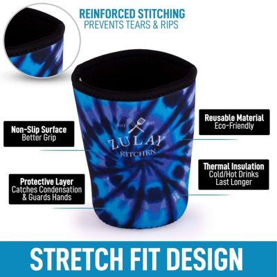 Reusable Neoprene Medium Coffee Sleeve – Fits 22oz to 24oz Iced Cups