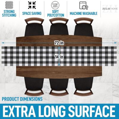 Thick Poly Cotton Buffalo Plaid Table Runners