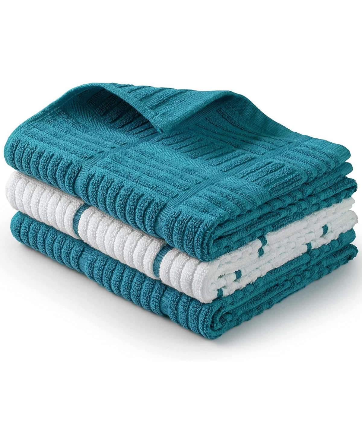 3 Pack Reusable Absorbent Kitchen Towels Cotton - Blue