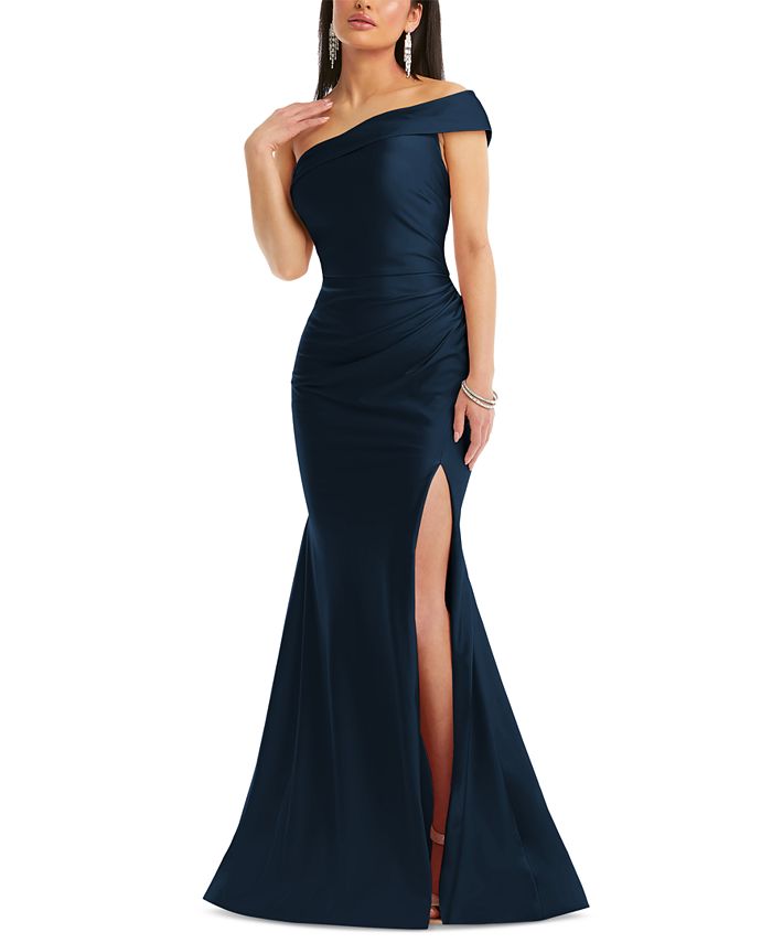 The Dessy Group Women's One-Shoulder Stretch Satin Mermaid Gown - Macy's