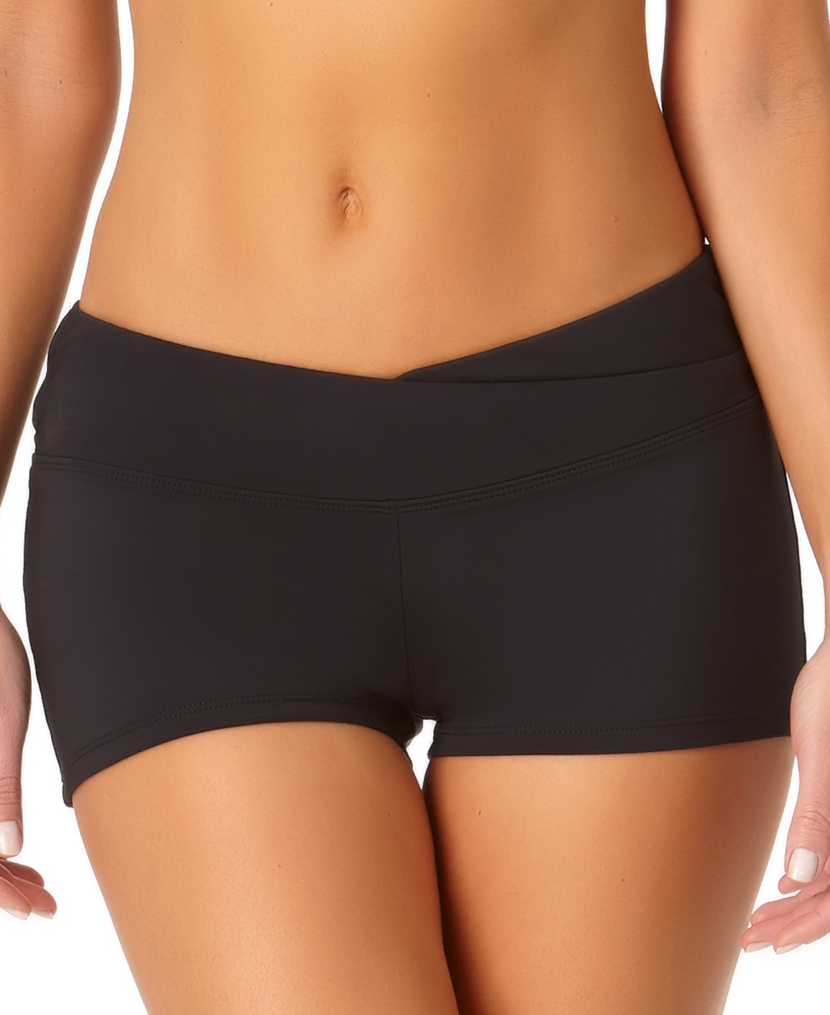 Women's Twist-Front Shorty Bikini Bottoms - Black