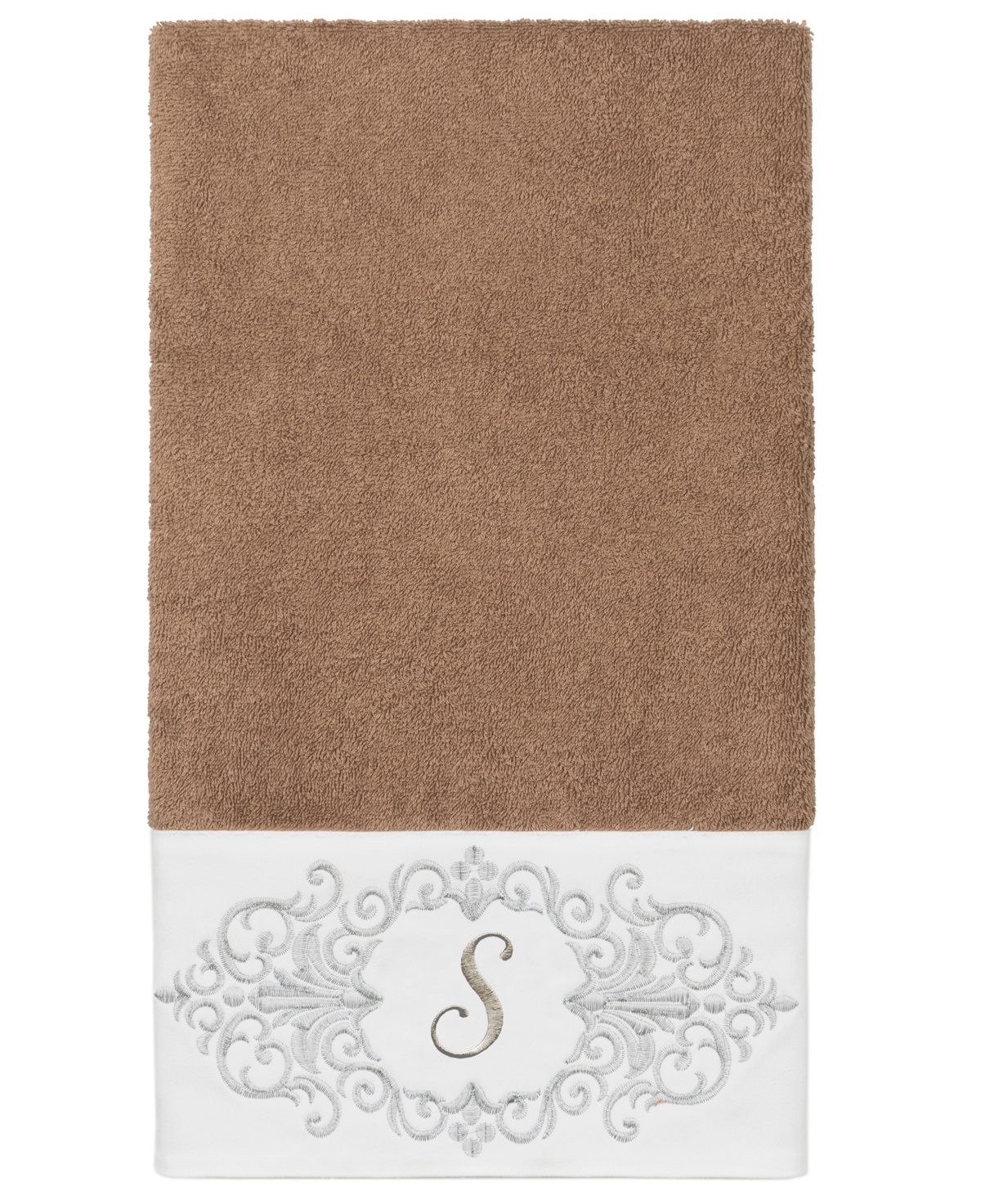 Linum Home Turkish Cotton Monica Embellished Towel 3 Piece Set In Brown