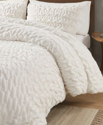 Blair Ruched 3-Pc. Faux Fur Comforter Set, King/California King
