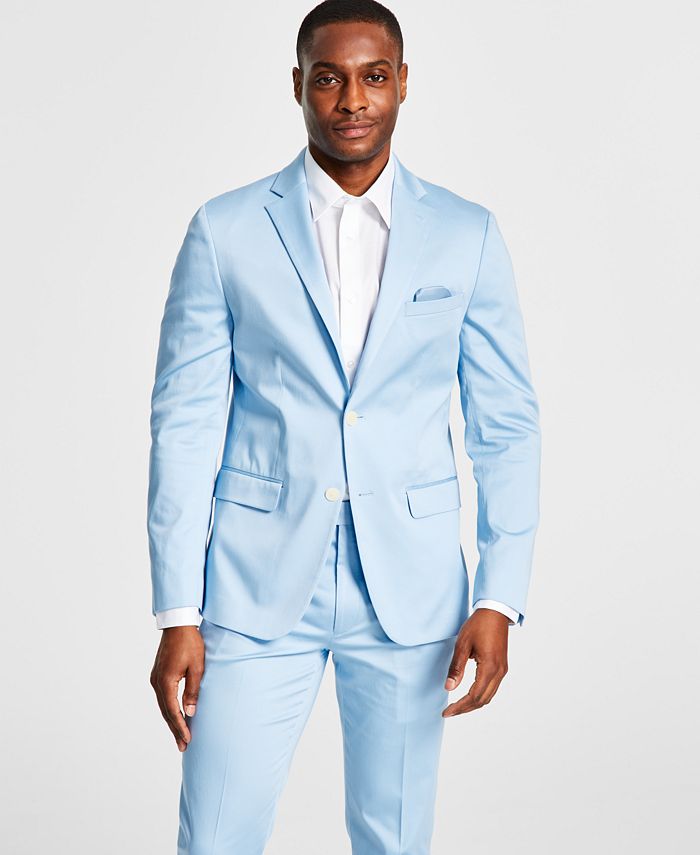 Calvin Klein Men's Slim-Fit Cotton Suit Jacket & Reviews - Suits & Tuxedos  - Men - Macy's