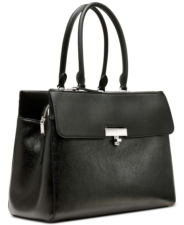 Calvin Klein Becky Turnlock Triple Compartment Convertible Tote - Macy's