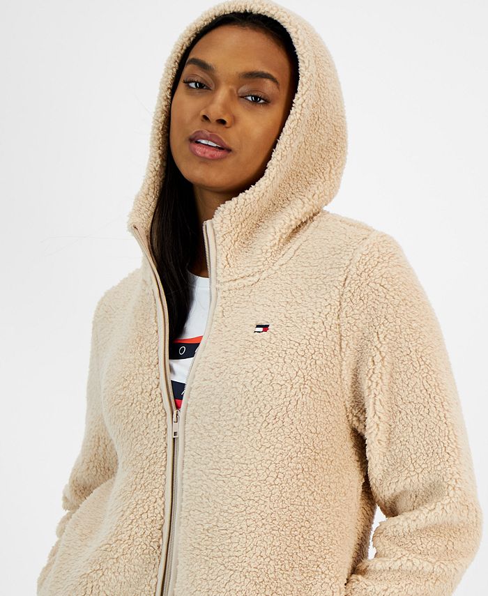 Tommy Hilfiger Women's Faux Sherpa FullZip Hoodie Macy's