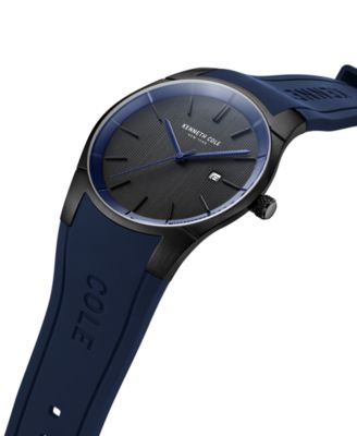 Men's Modern Classic Blue Silicone Strap Watch 42mm