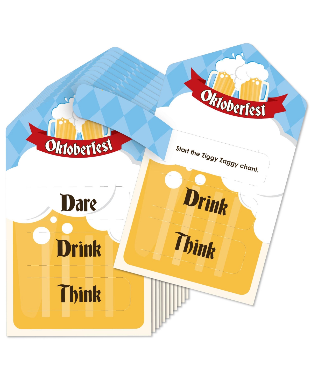 Oktoberfest - German Beer Festival Game Cards Dare, Drink, Think Pull Tabs 12 Ct