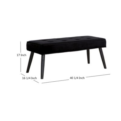 Velvet Tufted Bedroom Bench for Living Room & Entryway