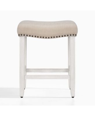 24" Upholstered Saddle Seat Counter Stool