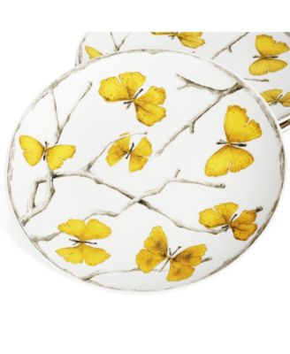 Butterfly Ginkgo 4 Piece Gold-Tone Tidbit Plate Set