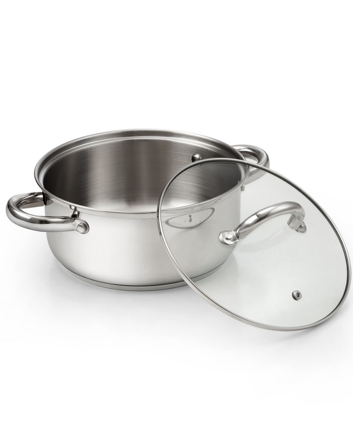 Cook N Home Sauce PotStockpot with Glass Lid, Basic Saucier Casserole Pan Set, 6-Piece - Stainless steel