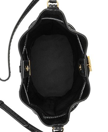 Lauren Ralph Lauren Embossed Leather Medium Andie Drawstring Bag