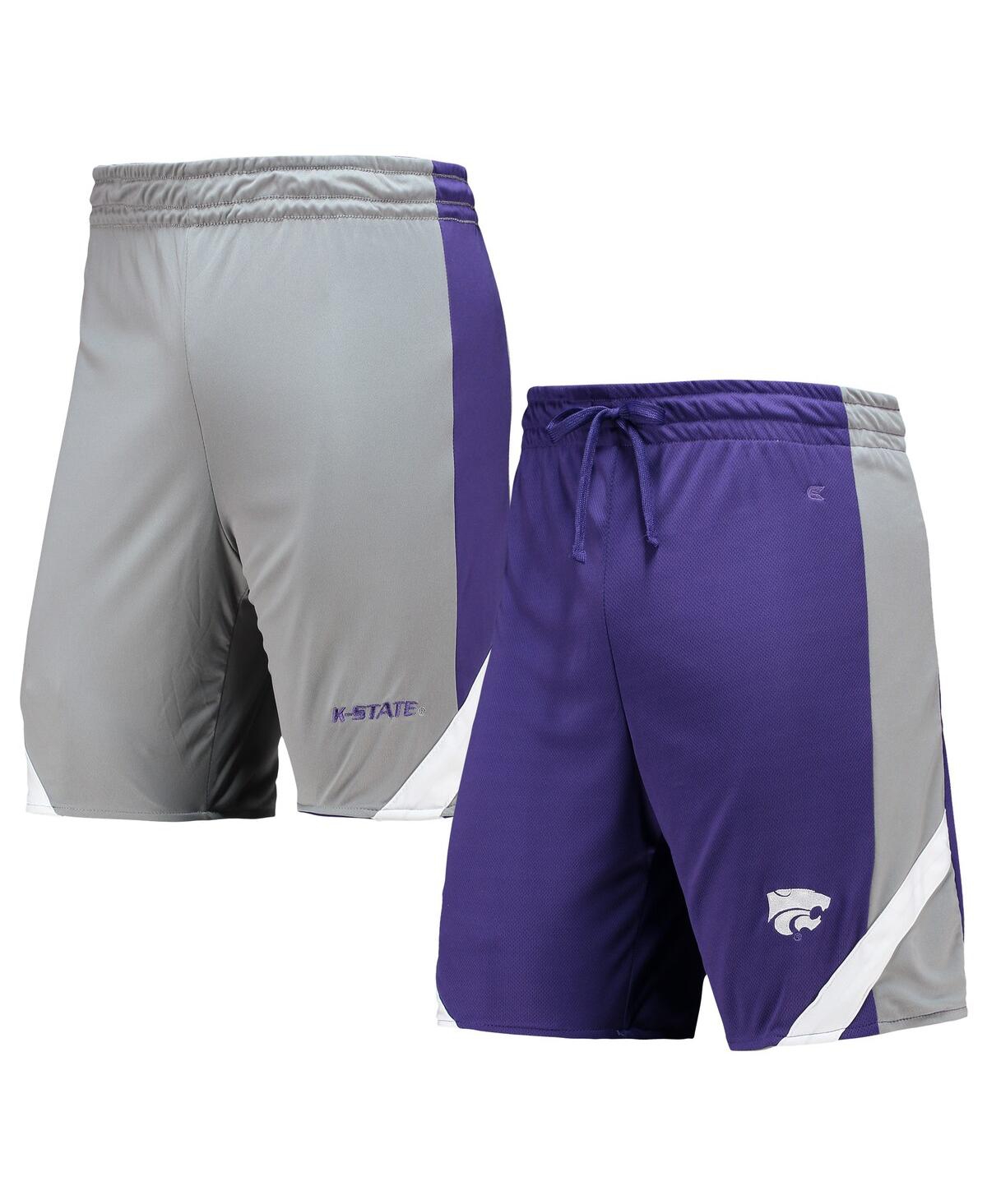 Men's Colosseum Gray Kansas State Wildcats Am I Wrong Reversible Shorts - Gray