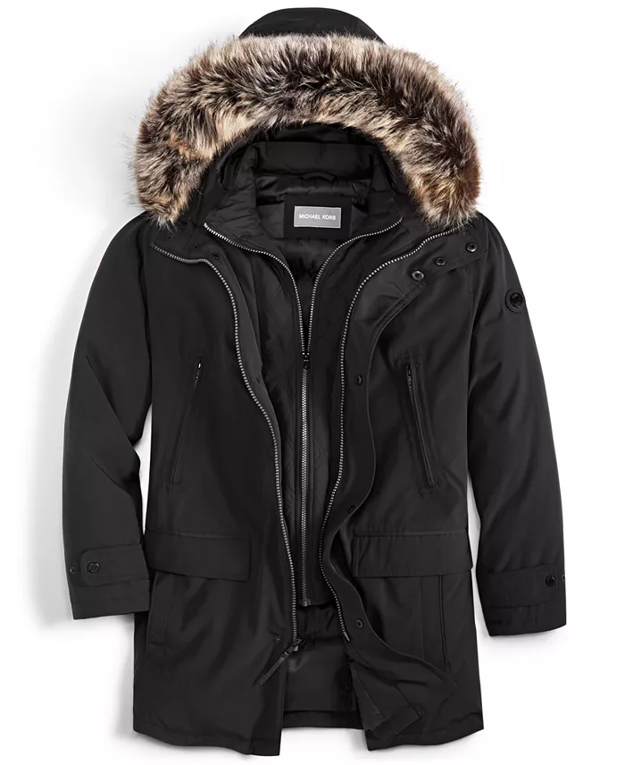 Men's Hooded Bib Snorkel Parka Coat