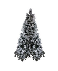 Flocked Spruce Unlit Artificial Christmas Tree Set, 7.5'