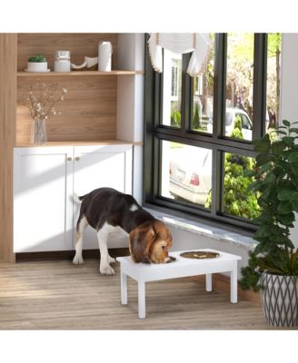 10" Elevated Raised Dog Feeder Stainless Steel Double Bowl Food Water