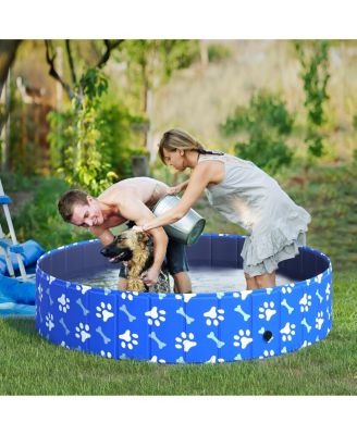 Foldable Dog Bath Pool Portable Swimming Pool, 12" x 55",