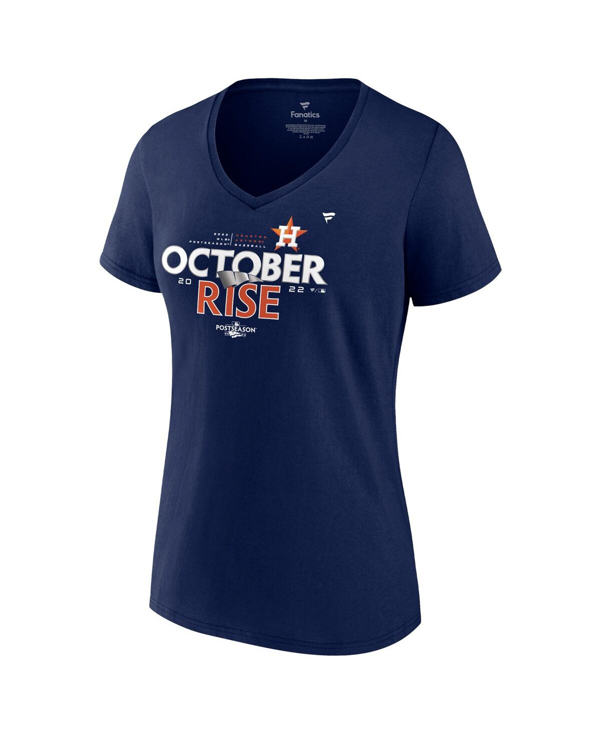 Fanatics Branded Navy Houston Astros 2022 Postseason Locker Room V-neck T-shirt In Navy