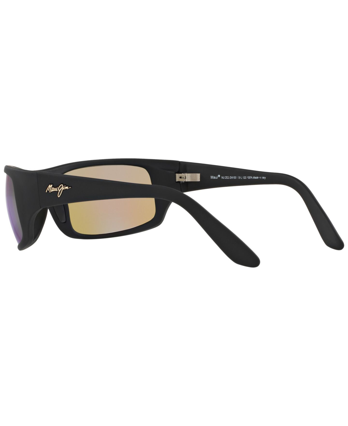 Женские солнцезащитные очки Maui Jim Peahi Polarized Sunglasses, 202 Blue Hawaii Collection, цвет: Чёрный матовый / Синий — фото 6
