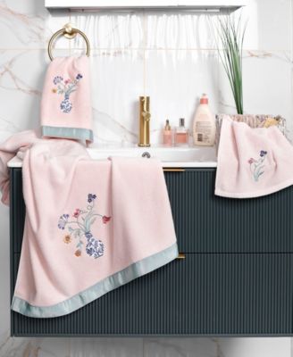 Turkish Cotton Stella Embellished 2-Pc. Hand Towel Set