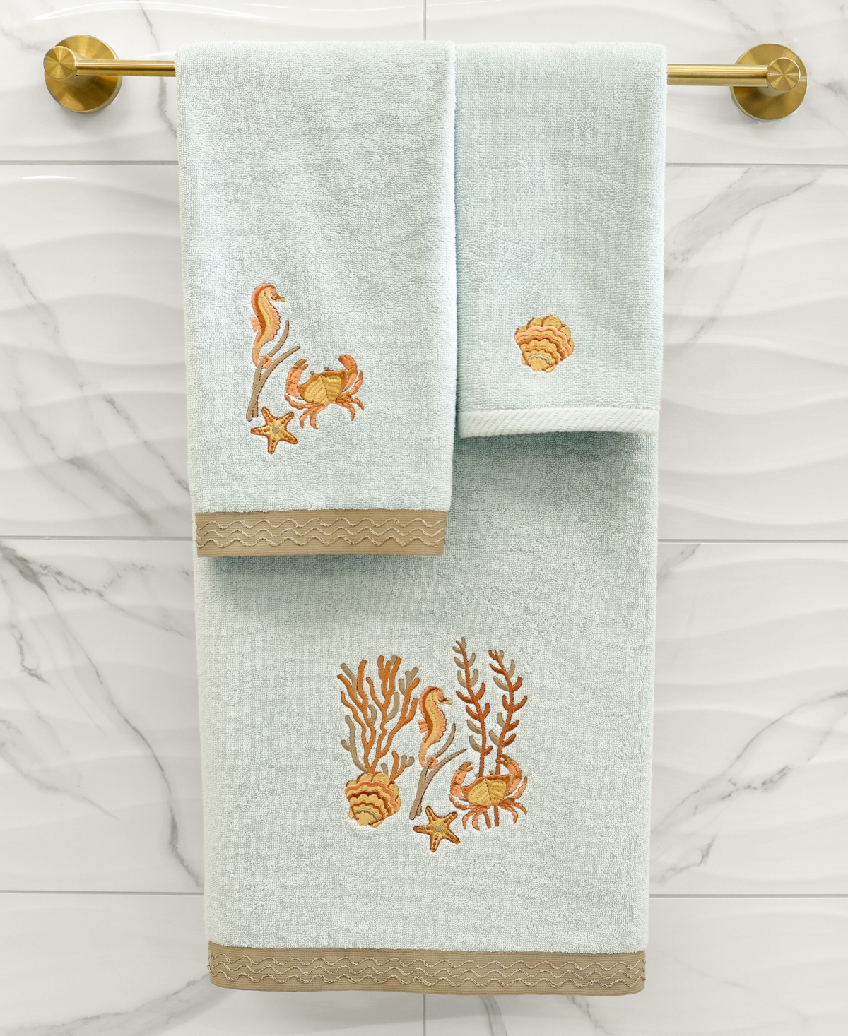 Linum Home Turkish Cotton Aaron Embellished -Pc. Bath Towel Set