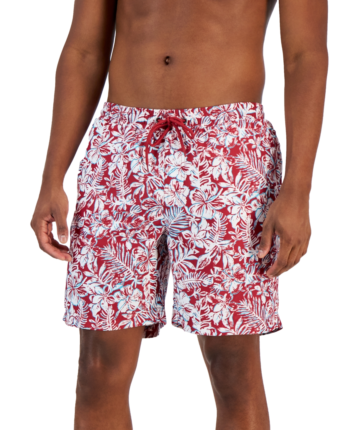 Club Room Men's Mahalo Floral Swim Trunks, Created for Macy's