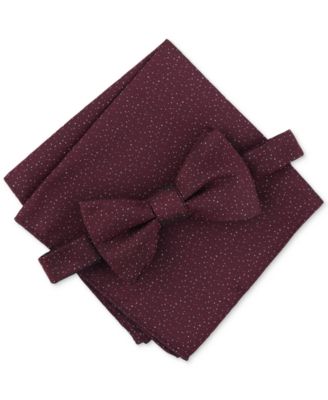 Alfani - Men's Garfield Mini-Print Bow Tie & Pocket Square Set