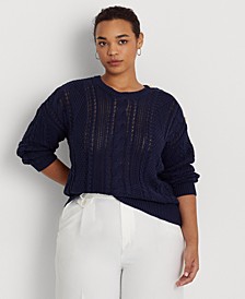 Plus Size Combed Cotton Sweater 
