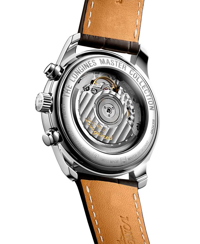 Longines Men's Swiss Automatic Chronograph Master Brown Alligator