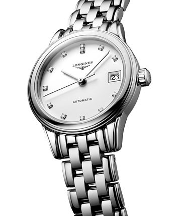 Longines - Watch, Women's Swiss Automatic Flagship Diamond Accent Stainless Steel Bracelet 26mm L42744276