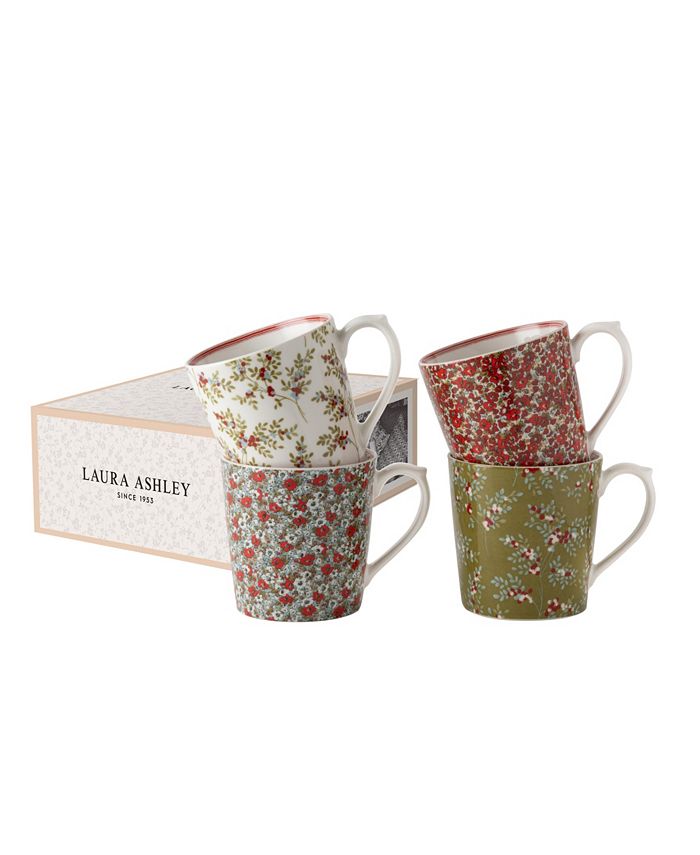 Laura Ashley Mugs Stockbridge Collectables Gift Set, 4 Piece Macy's