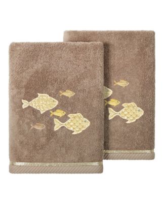 Turkish Cotton Figi Embellished 2-Pc. Hand Towel Set