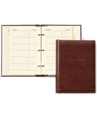 British Tan Bonded Leather Address Book 9" X 7" by Gallery Leather