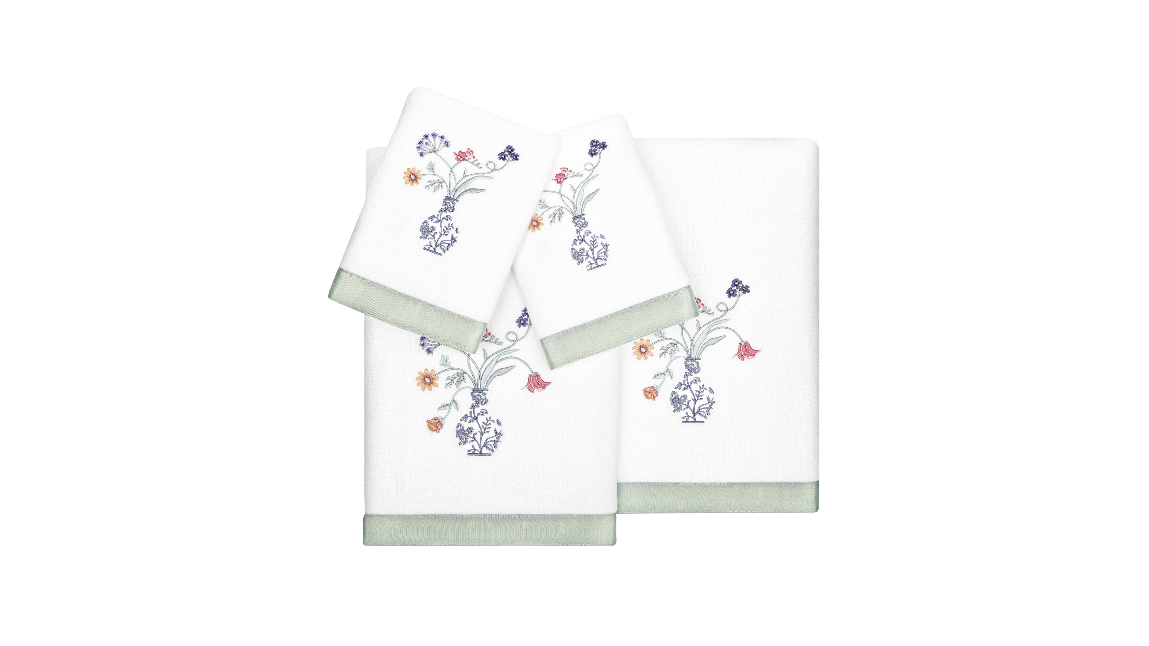 Linum Home Turkish Cotton Stella Embellished 4-Pc. Bath Towel Set