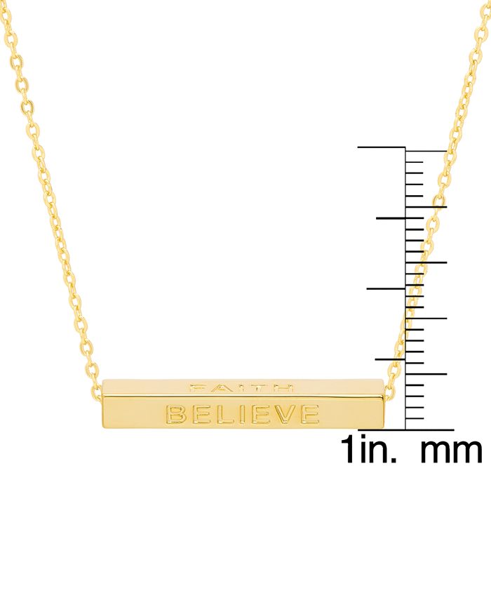 Macy's Gold Plated Love, Faith, Believe, Blessed Necklace Macy's