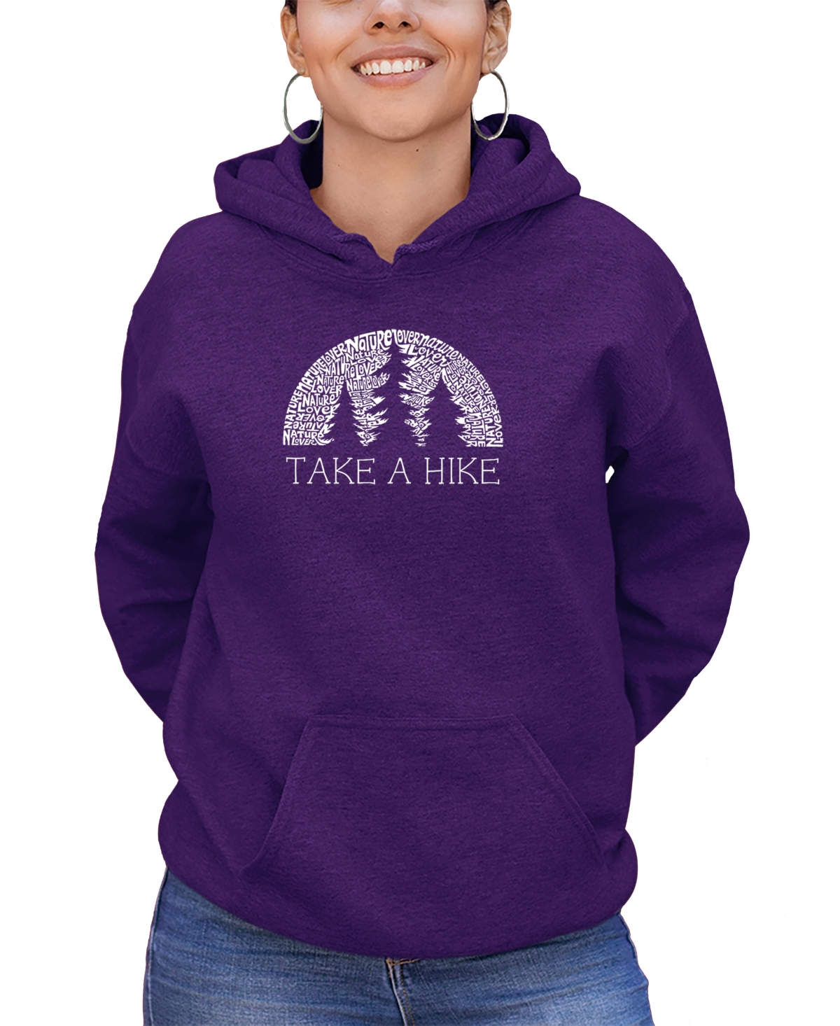 La Pop Art Women's Nature Lover Word Art Hooded Sweatshirt
