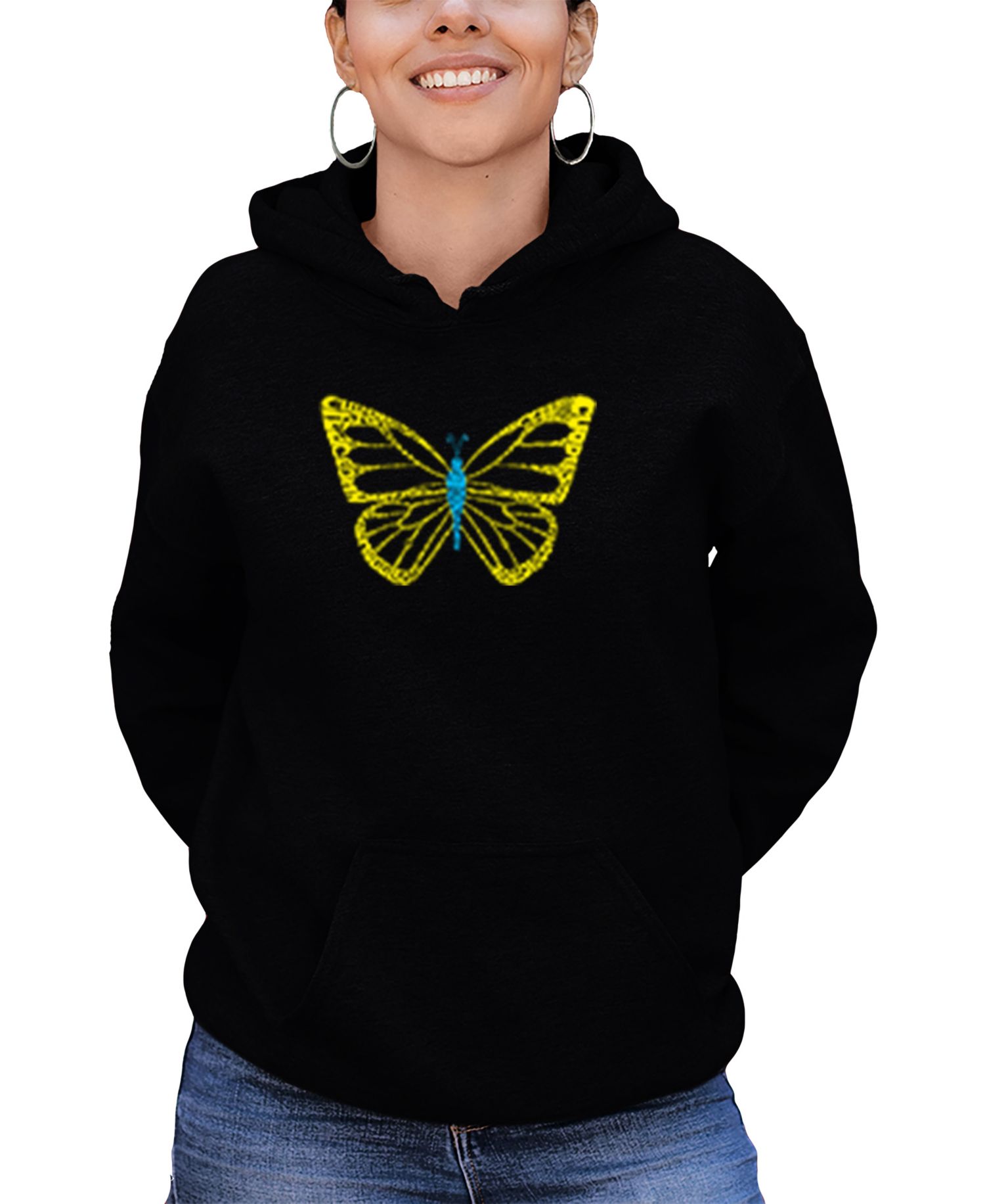Women's Butterfly Word Art Hooded Sweatshirt
