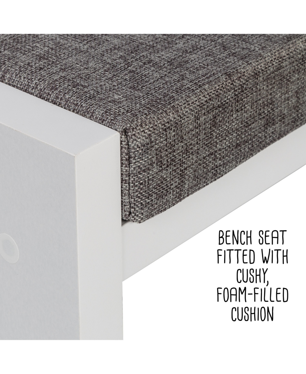 Honey Can Do Cube Organizer Bench with Shoe Storage and Seat Cushion