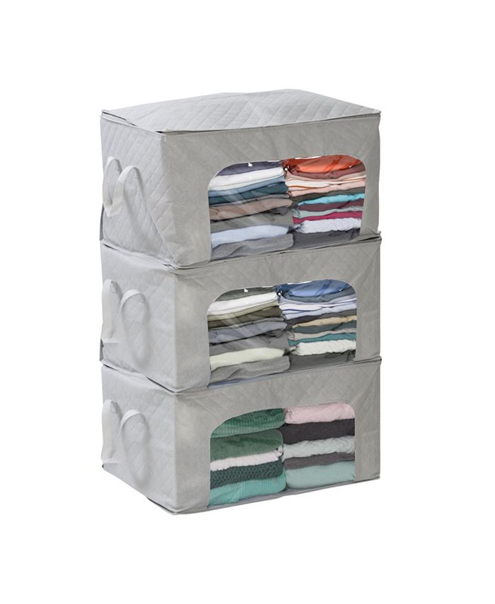 Honey Can Do Clothes Storage Bags with Handles and Clear View Windows