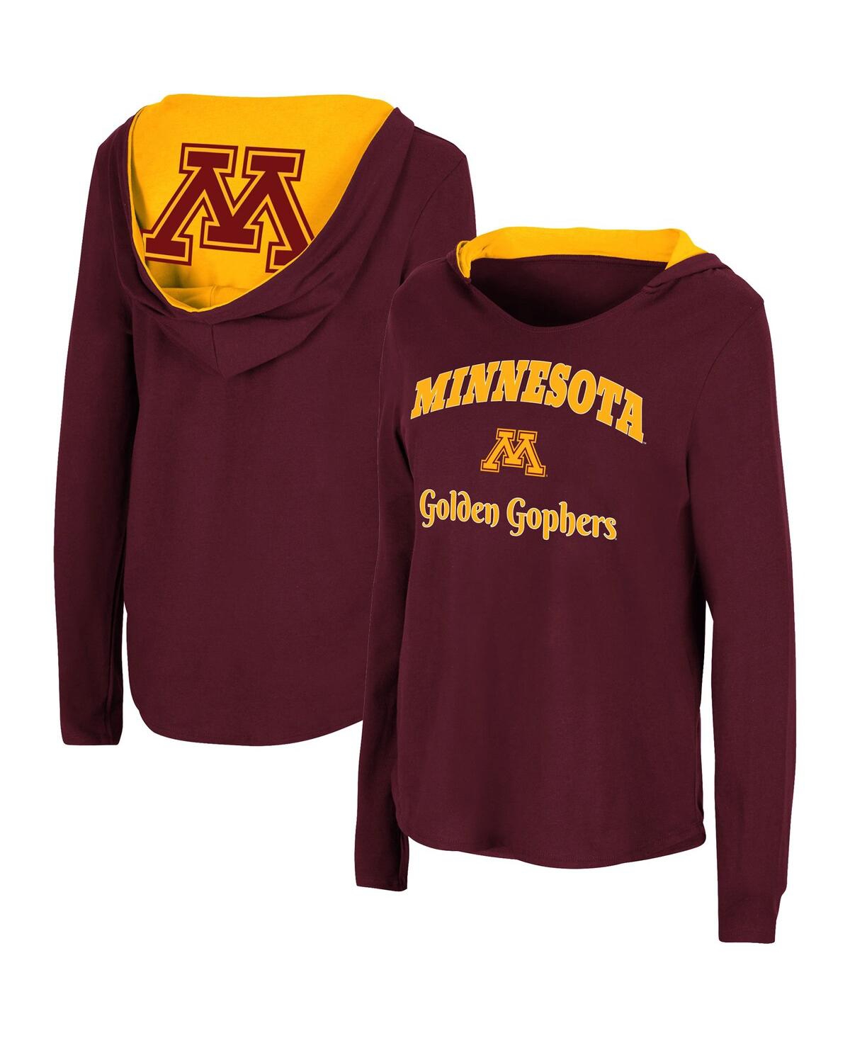 Colosseum Women's  Maroon Minnesota Golden Gophers Catalina Hoodie Long Sleeve T-shirt